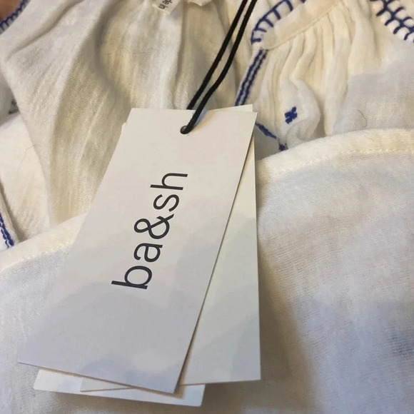 ba&sh Eglantine Blouse 100% Cotton Peasant Embroidered Sz S NEW - Picture 5 of 6